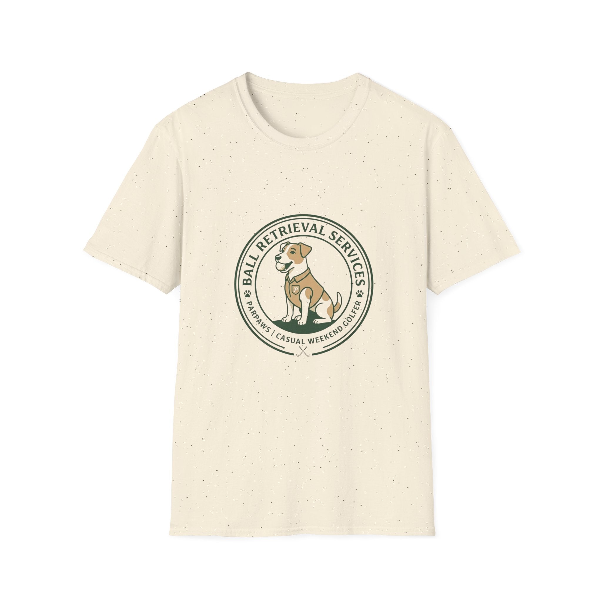 Ball Retrieval Services Dog T‑Shirt — Retro Retriever Logo Tee