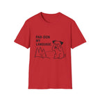 Par-don My Language Dog T-Shirt — Funny Pardoning Puppy Graphic Tee