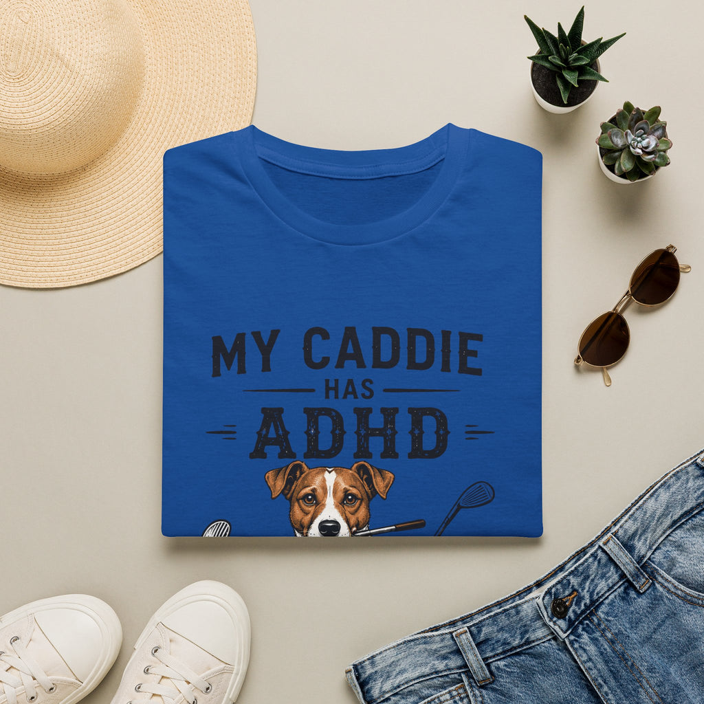 My Caddie Has ADHD T-Shirt — Funny Golf Dog Tee ("Oh Look, A Squirrel")
