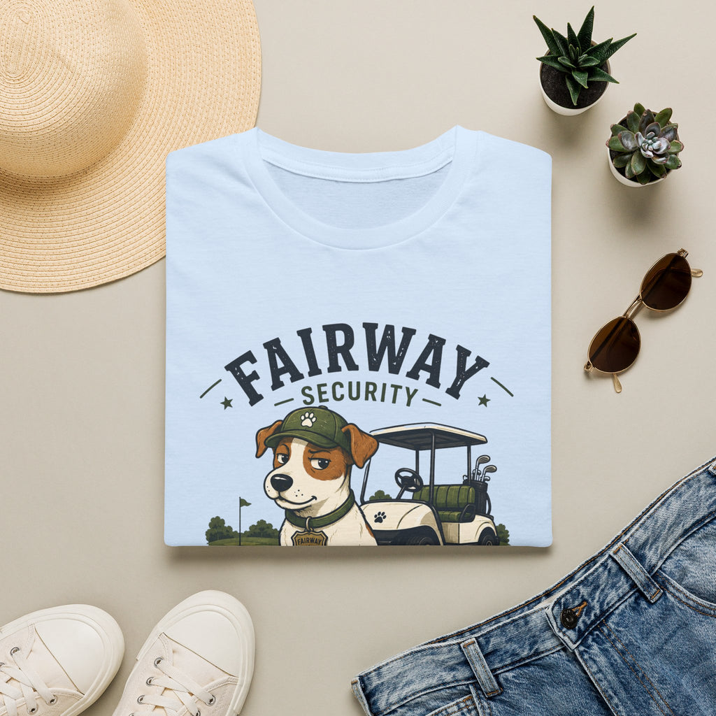 Golf Course Dog T-Shirt — "Fairway Security" Caddy Pup Graphic Tee