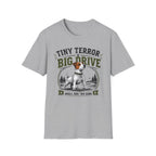 T-Shirt — "Tiny Terror, Big Drive" Hunting Dog Graphic