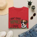 Golf Dog T‑Shirt — "I Don't Chase Trophies I Chase Golf Balls"