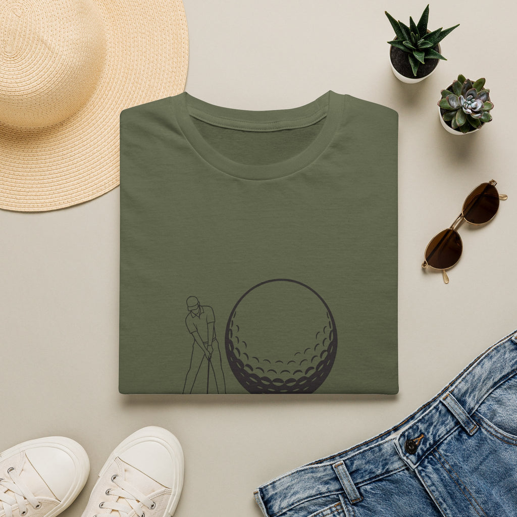 Golf T-Shirt — 'Size Matters' Funny Golf Ball Design, Golfer Gift