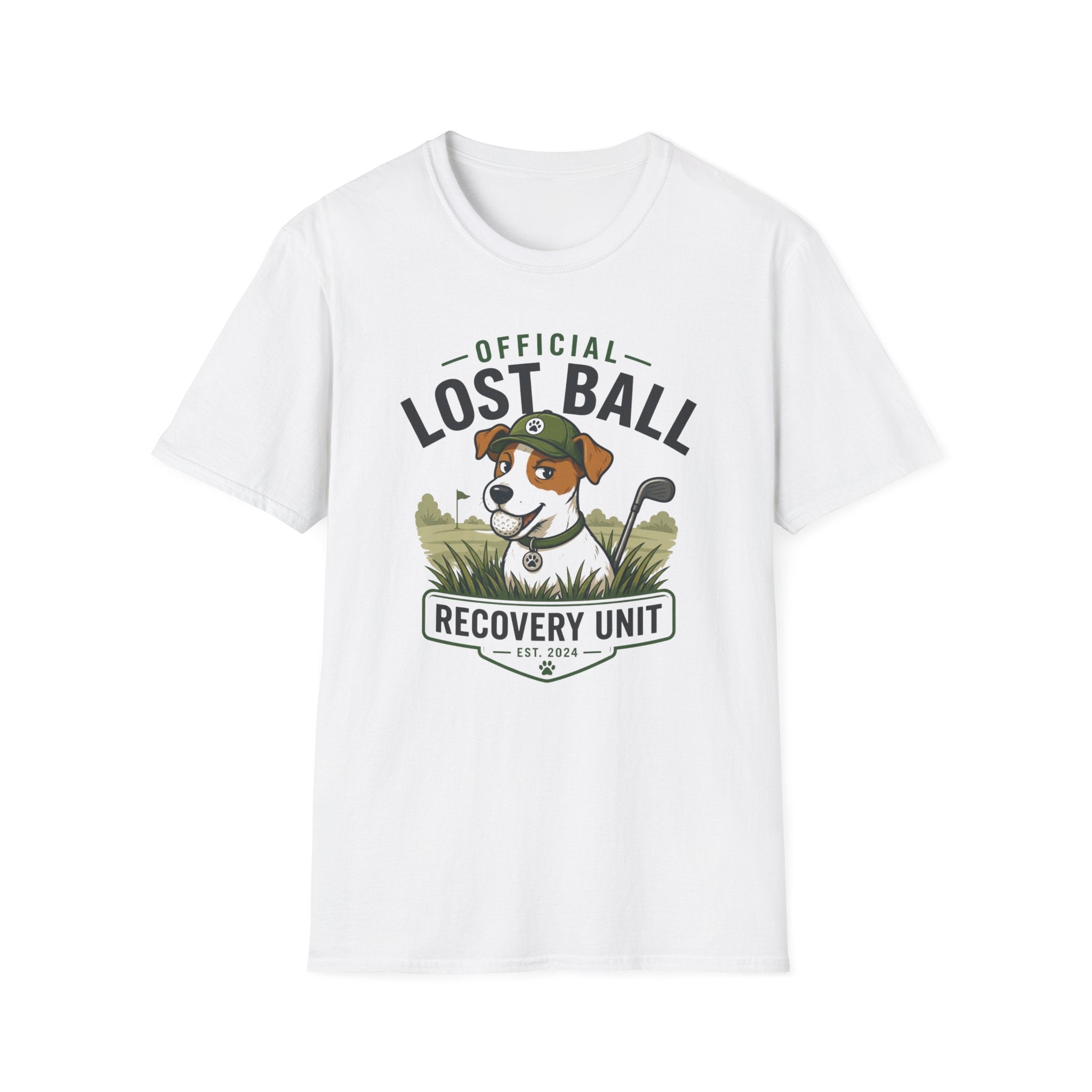 Lost Ball Recovery T-Shirt — 'Official Lost Ball Recovery Unit' Golf Dog Tee