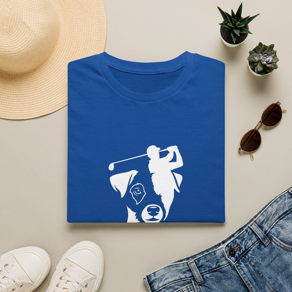 Golf Dog T-Shirt — "Small Dog. Big Slice." Funny Golfing Pet Tee