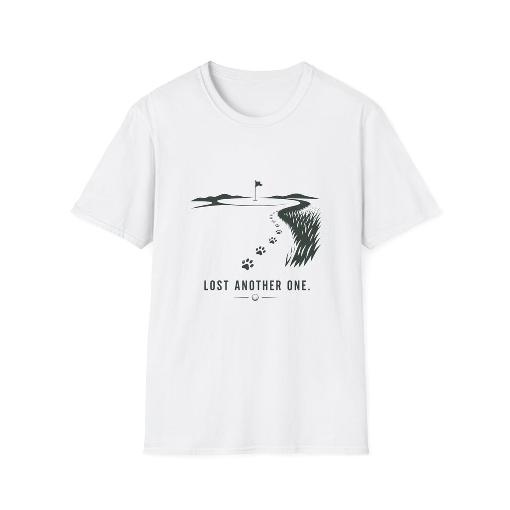 Golf Course Paw Prints T‑Shirt — 'Lost Another One' Pet Lover Golf Shirt