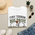 T-Shirt — "Tiny Terror, Big Drive" Hunting Dog Graphic
