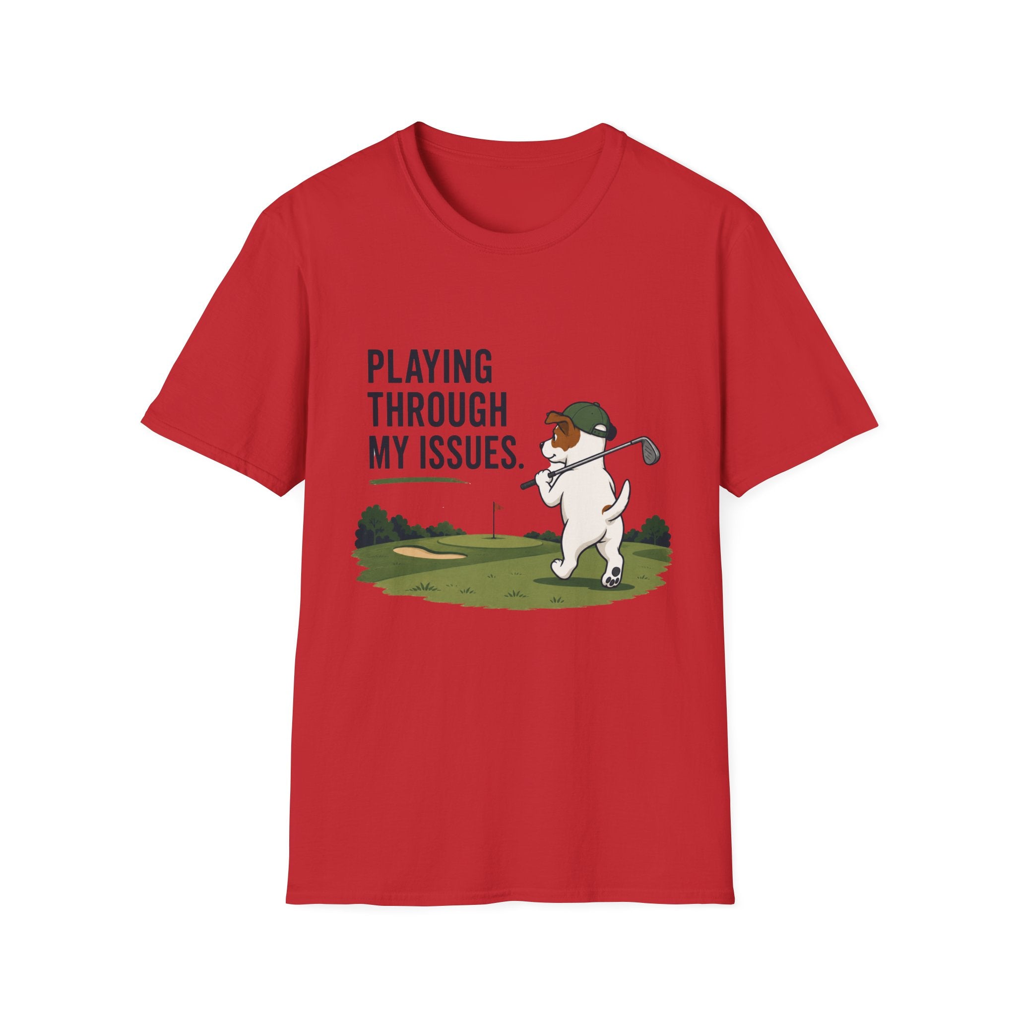 Golf Humor T-Shirt — "Playing Through My Issues" Funny Golfer Design