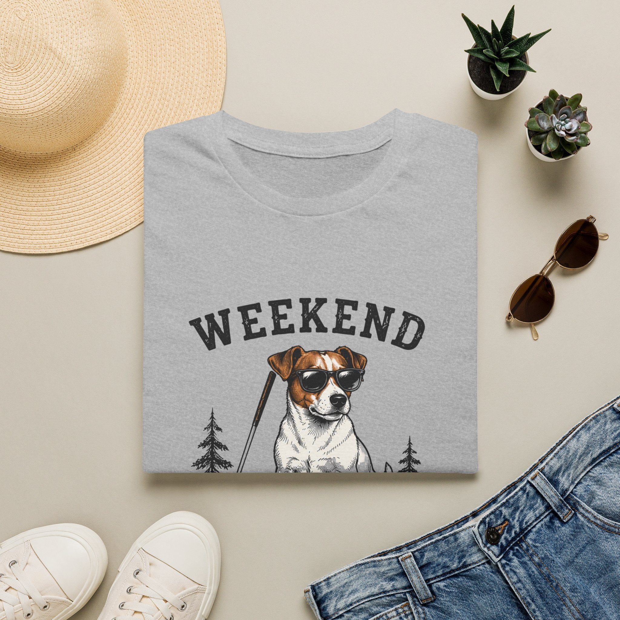 Weekend Hookers Club T-Shirt — Jack Russell Dog Fishing Graphic Tee