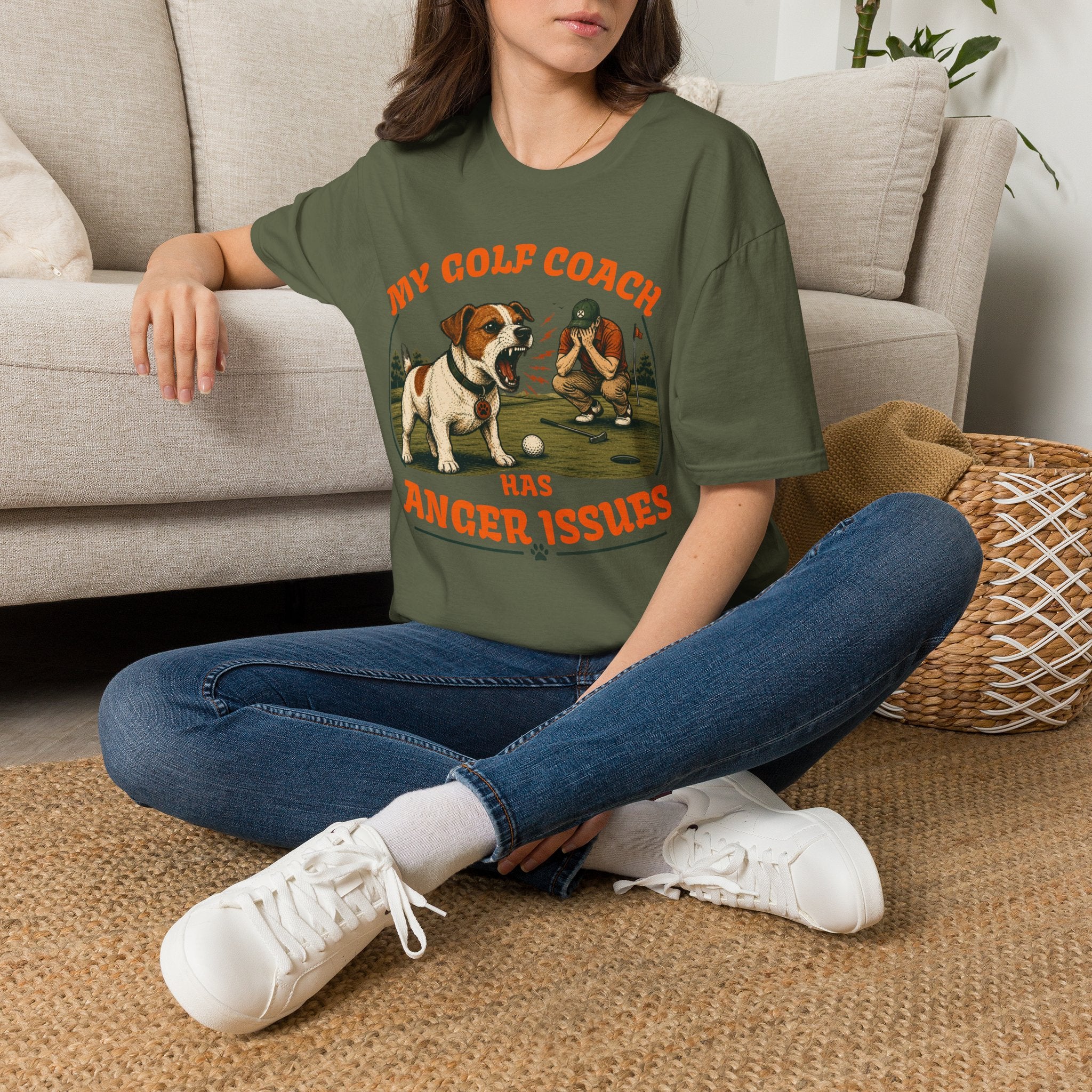 T-Shirt — My Golf Coach Has Anger Issues Vintage Golf Humor Tee