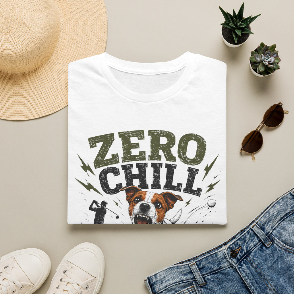 Zero Chill T-Shirt — Funny Golf Dog Graphic Tee for Golfers & Dog Lovers