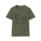 Par-don My Language Dog T-Shirt — Funny Pardoning Puppy Graphic Tee