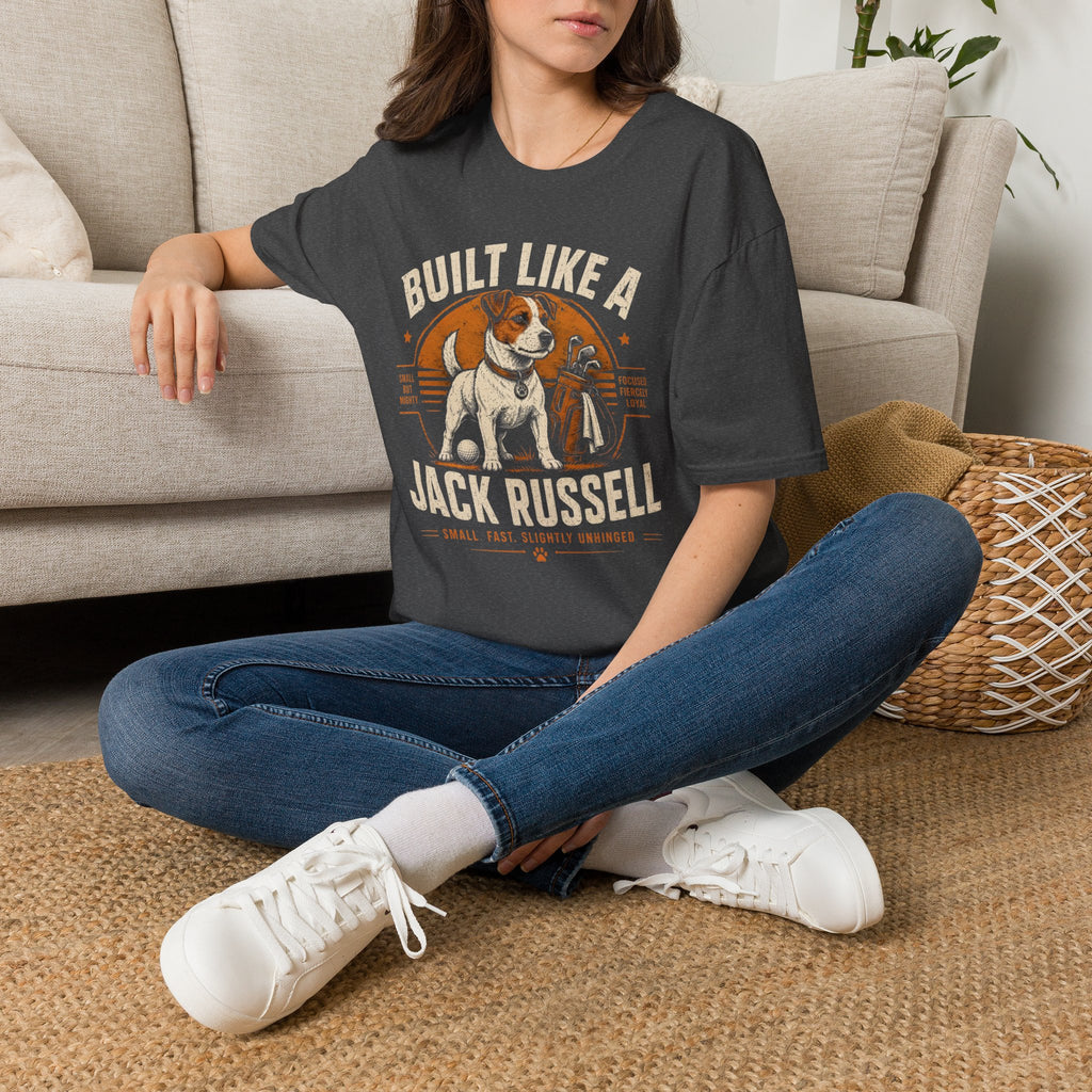 Jack Russell T-Shirt — "Built Like A Jack Russell" Vintage Dog Graphic Tee