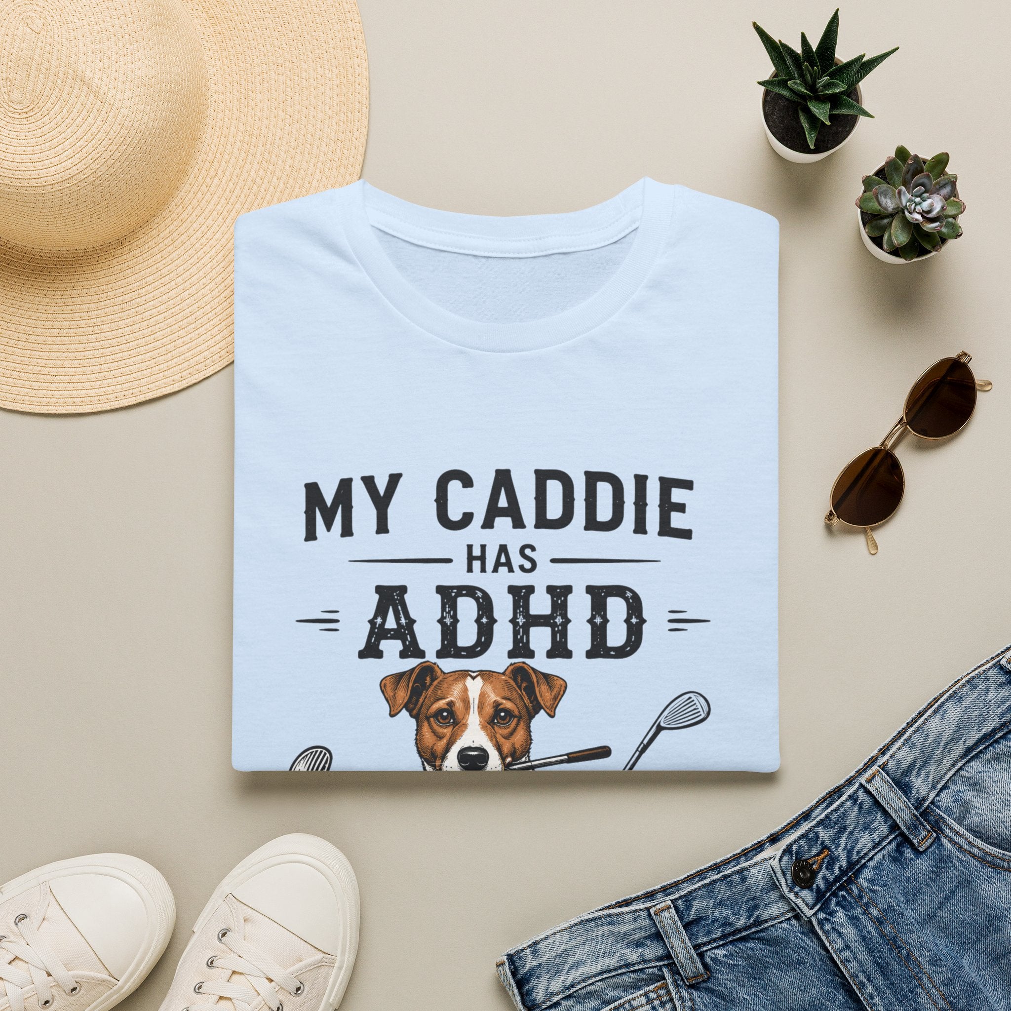 My Caddie Has ADHD T-Shirt — Funny Golf Dog Tee ("Oh Look, A Squirrel")