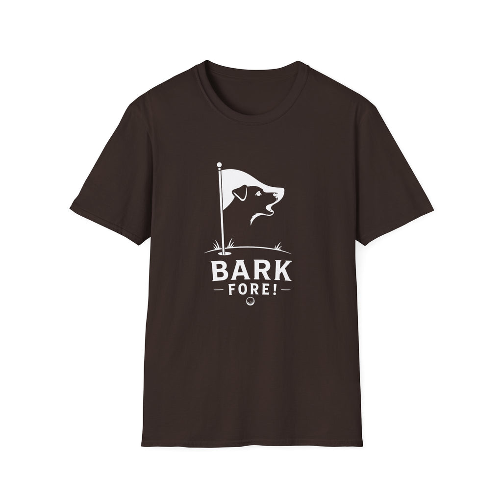 Bark Fore! Golf Dog T-Shirt — Funny Golfing Pet Lover Tee