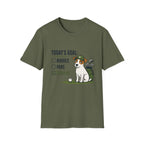 Golf Dog T-Shirt — "Today's Goal: Birdies, Pars, Survive" Funny Golfing Tee