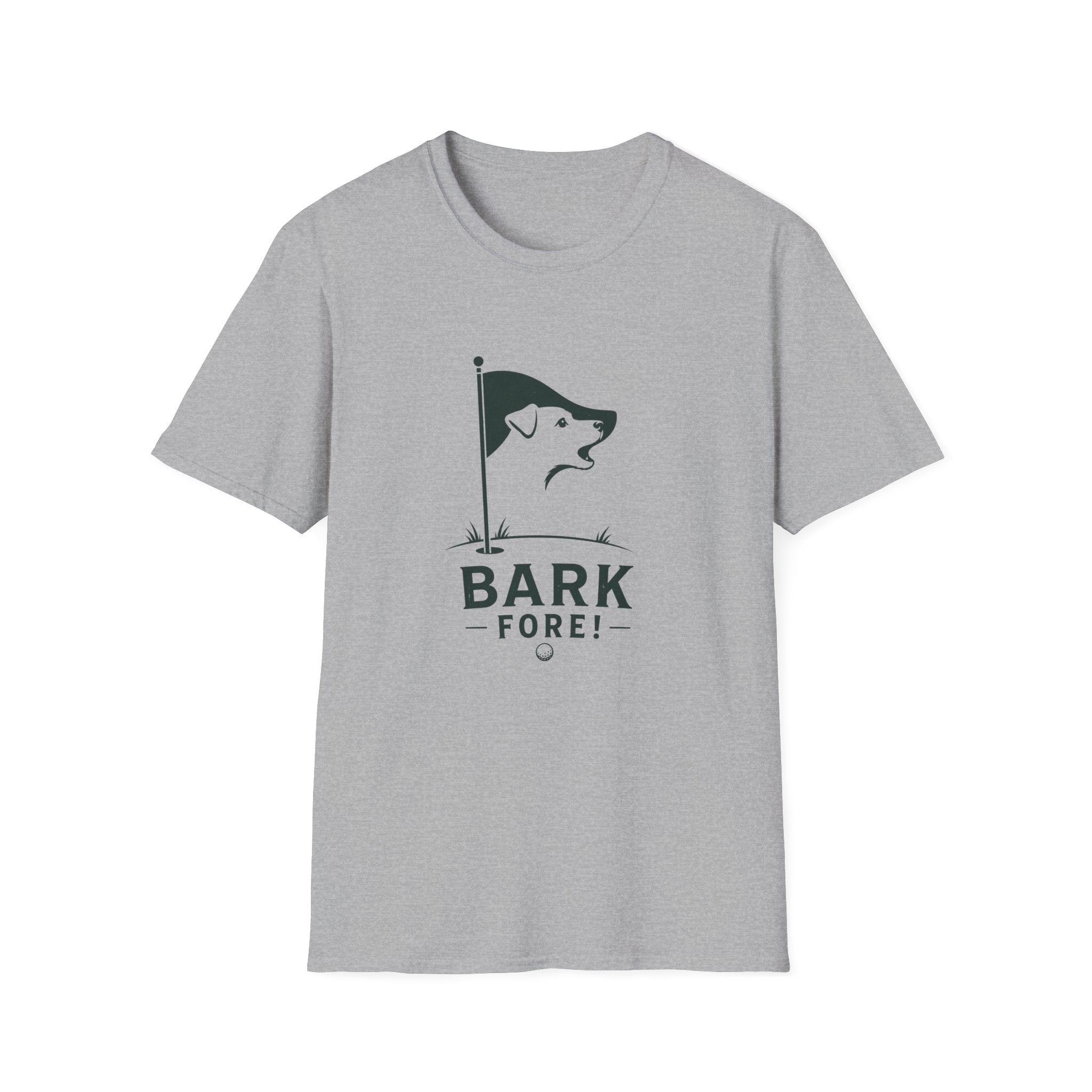 Bark Fore! Golf Dog T-Shirt — Funny Golfing Dog Graphic Tee
