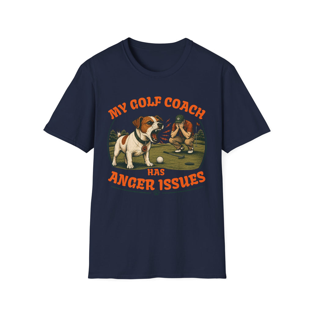 T-Shirt — My Golf Coach Has Anger Issues Vintage Golf Humor Tee