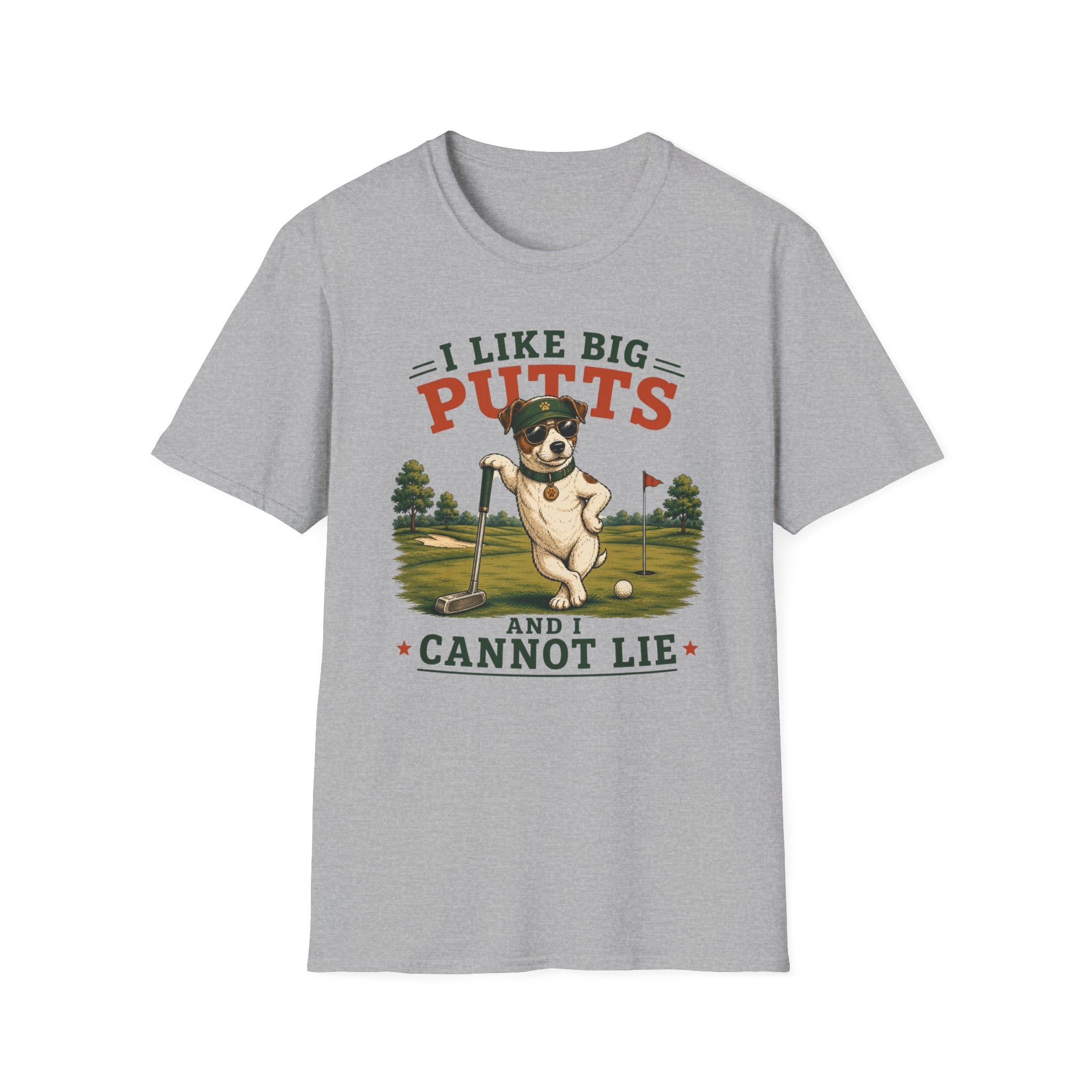 I Like Big Putts Golf T-Shirt — Funny Dog Golfing Graphic Tee