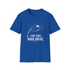 Tiny Dog Huge Drive T-Shirt — Playful Racing Dog Graphic Tee