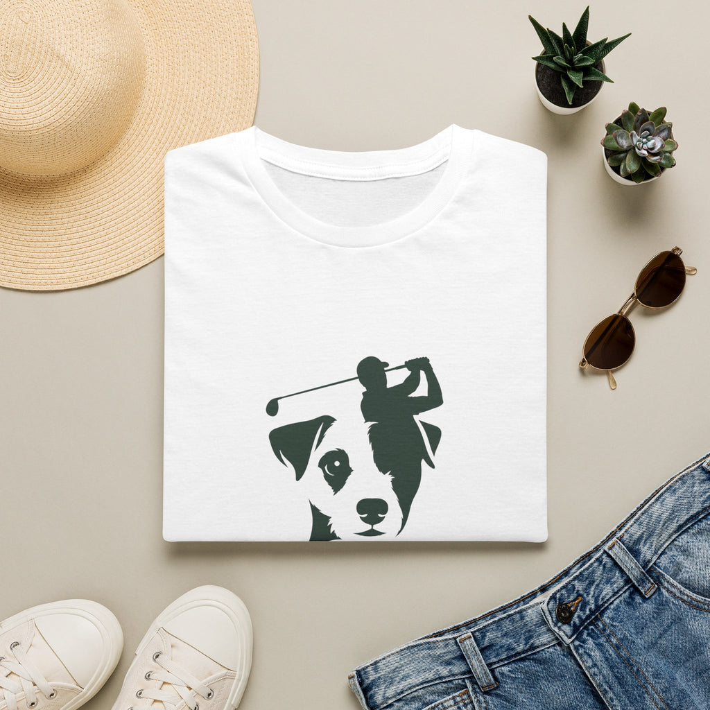 Golf Dog T-Shirt — 'Small Dog. Big Slice.' Funny Golfing Pet Shirt