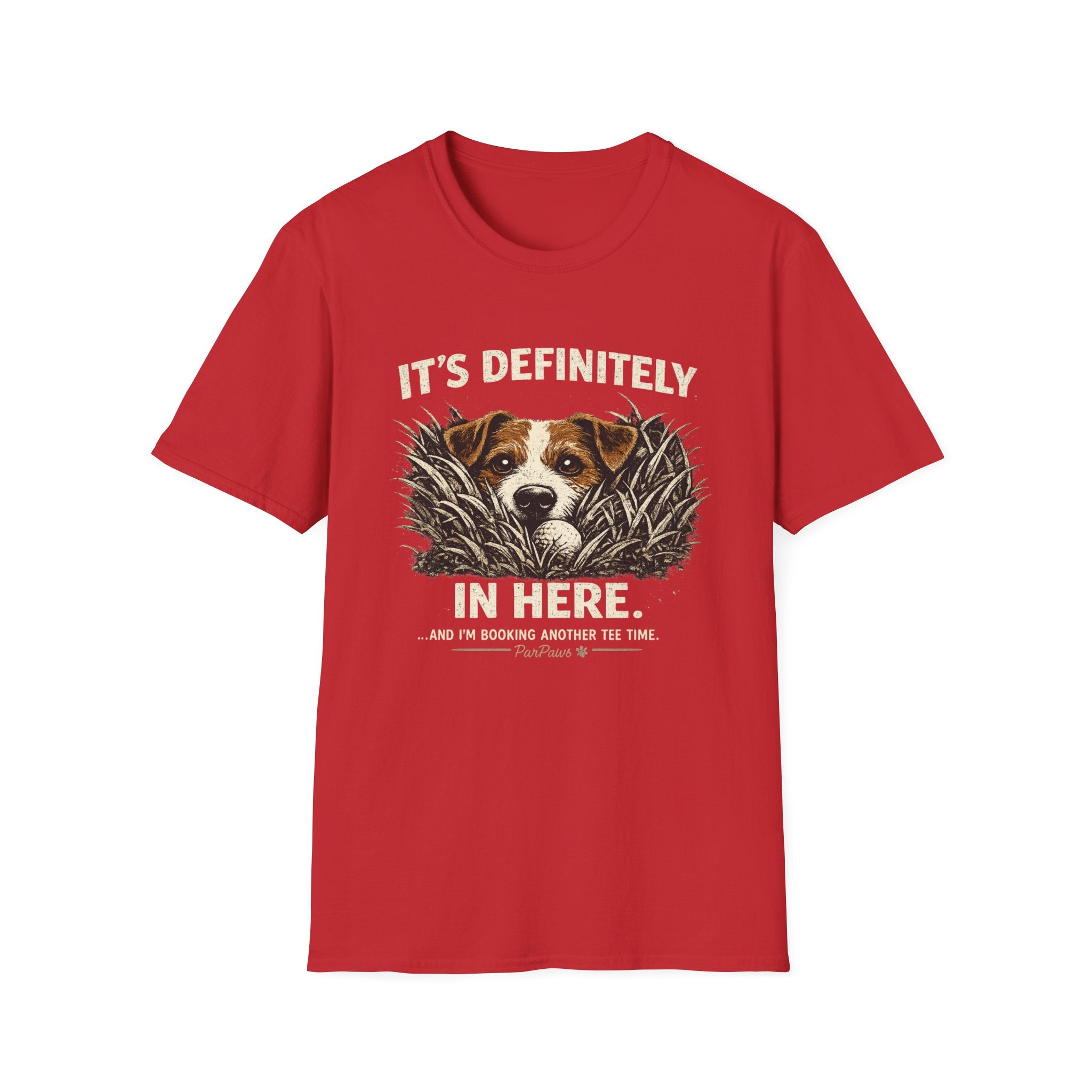 T-Shirt — "It's Definitely in Here" Dog Peeking Graphic