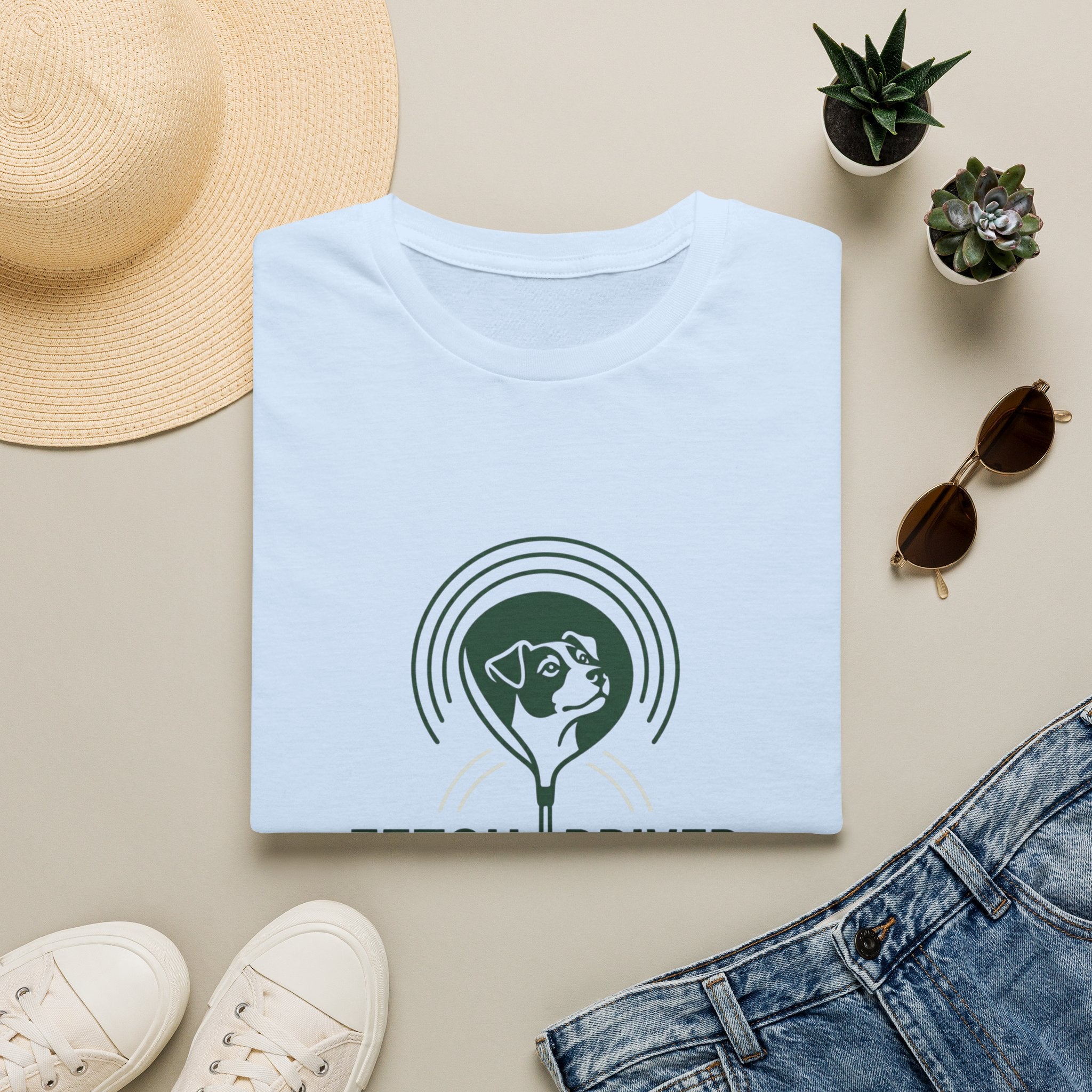 Fetch Driver T‑Shirt — Retro Tennis Ball & Dog Logo Tee