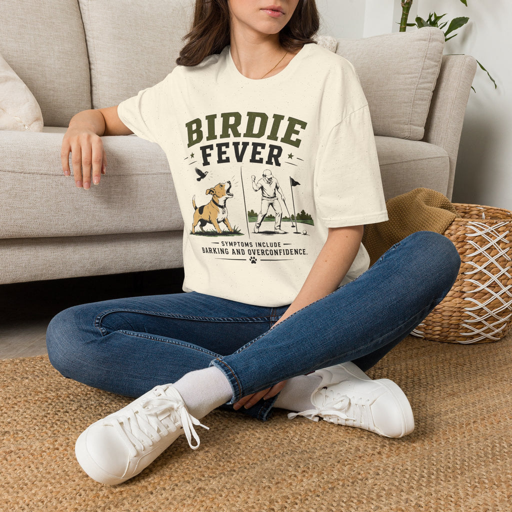 Birdie Fever Golf T-Shirt — Funny Golfing Design with Dog and Golfer