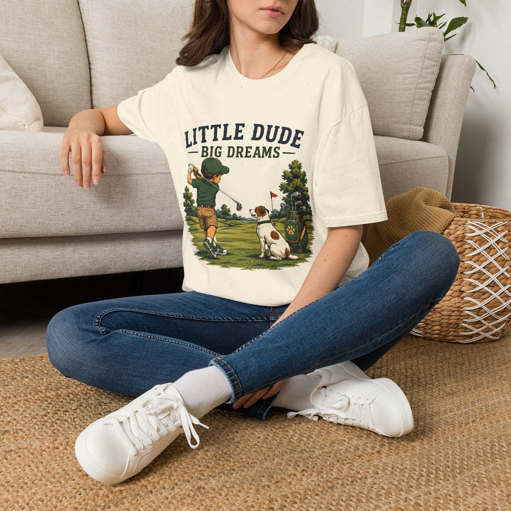 Little Dude Big Dreams T-Shirt — Kids Golf Vintage Design