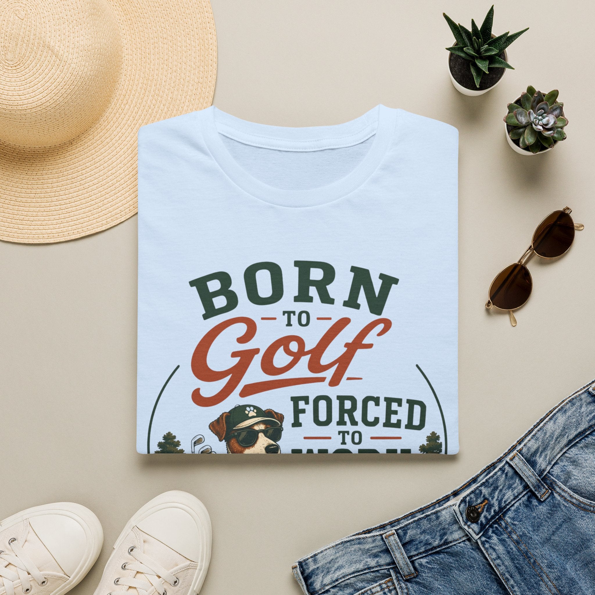 Born to Golf Forced to Work T-Shirt — Funny Golfing Shirt for Golf Lovers