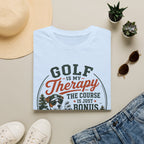Golf T‑Shirt — "Golf Is My Therapy, The Course Is Just Bonus" Vintage Golfing Tee