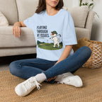 Golf Humor T-Shirt — "Playing Through My Issues" Funny Golfer Design