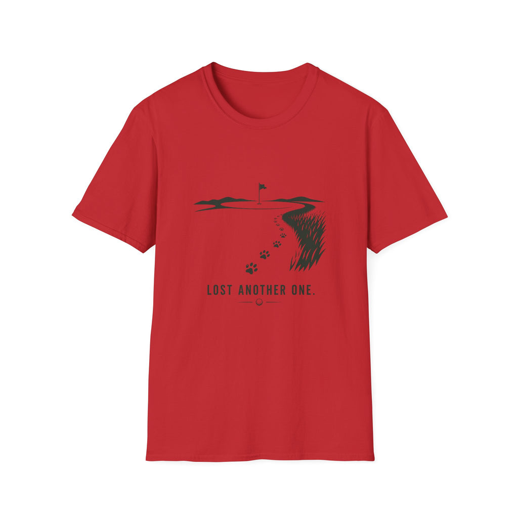 Golf Course Paw Prints T‑Shirt — 'Lost Another One' Pet Lover Golf Shirt