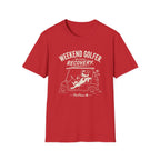 Weekend Golfer T-Shirt — “Weekend Golfer. Weekday Recovery.” Golf Cart Dog Graphic