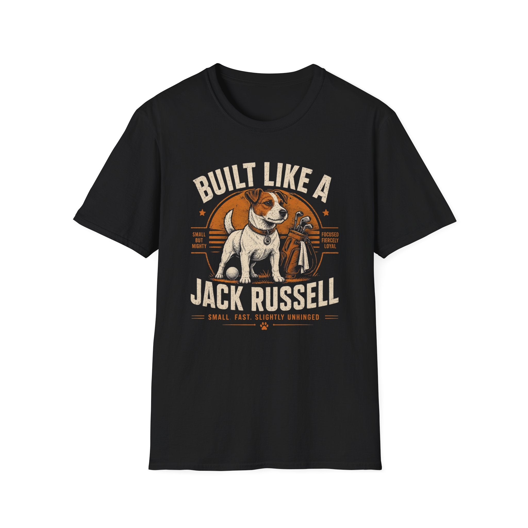Jack Russell T-Shirt — "Built Like A Jack Russell" Vintage Dog Graphic Tee
