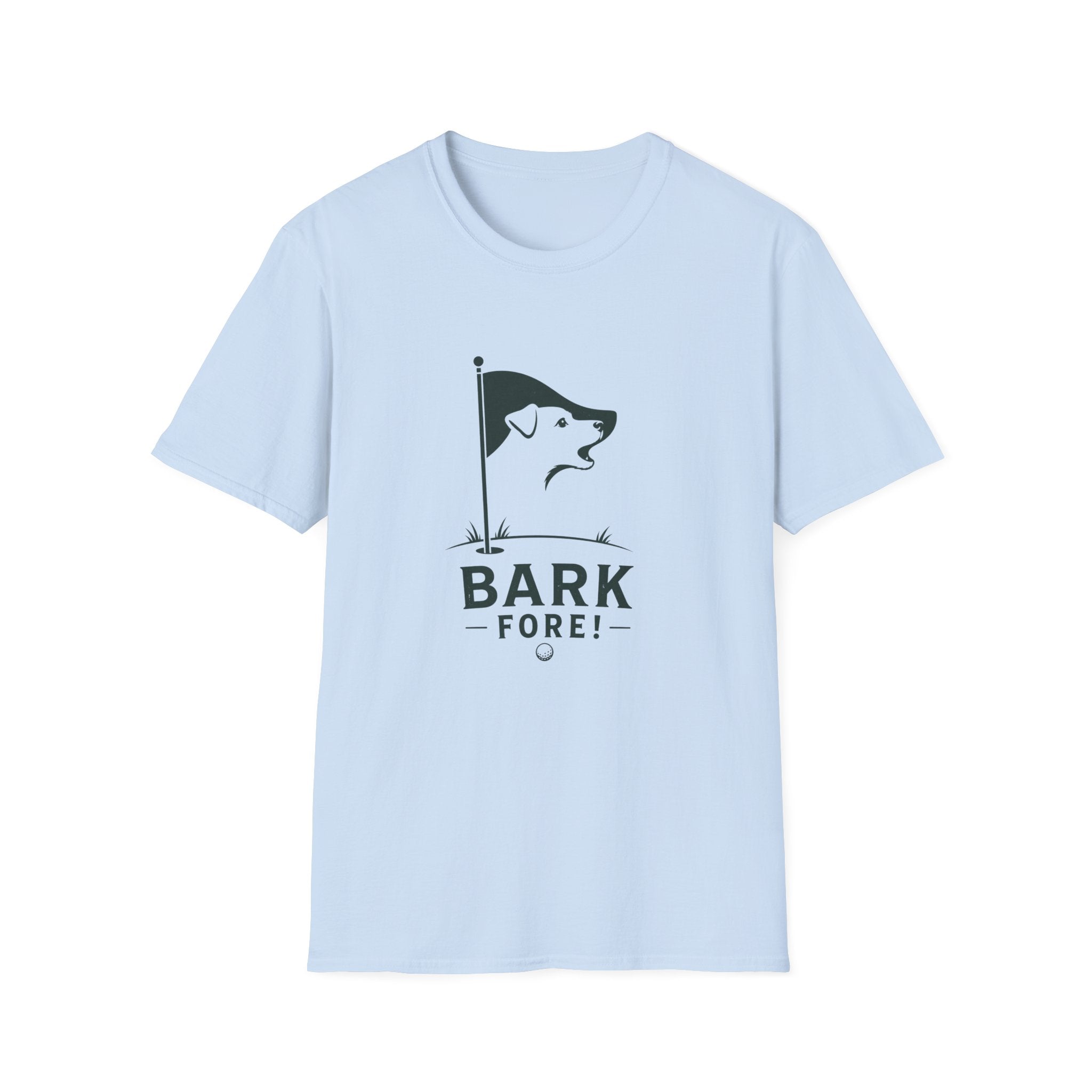 Bark Fore! Golf Dog T-Shirt — Funny Golfing Dog Graphic Tee