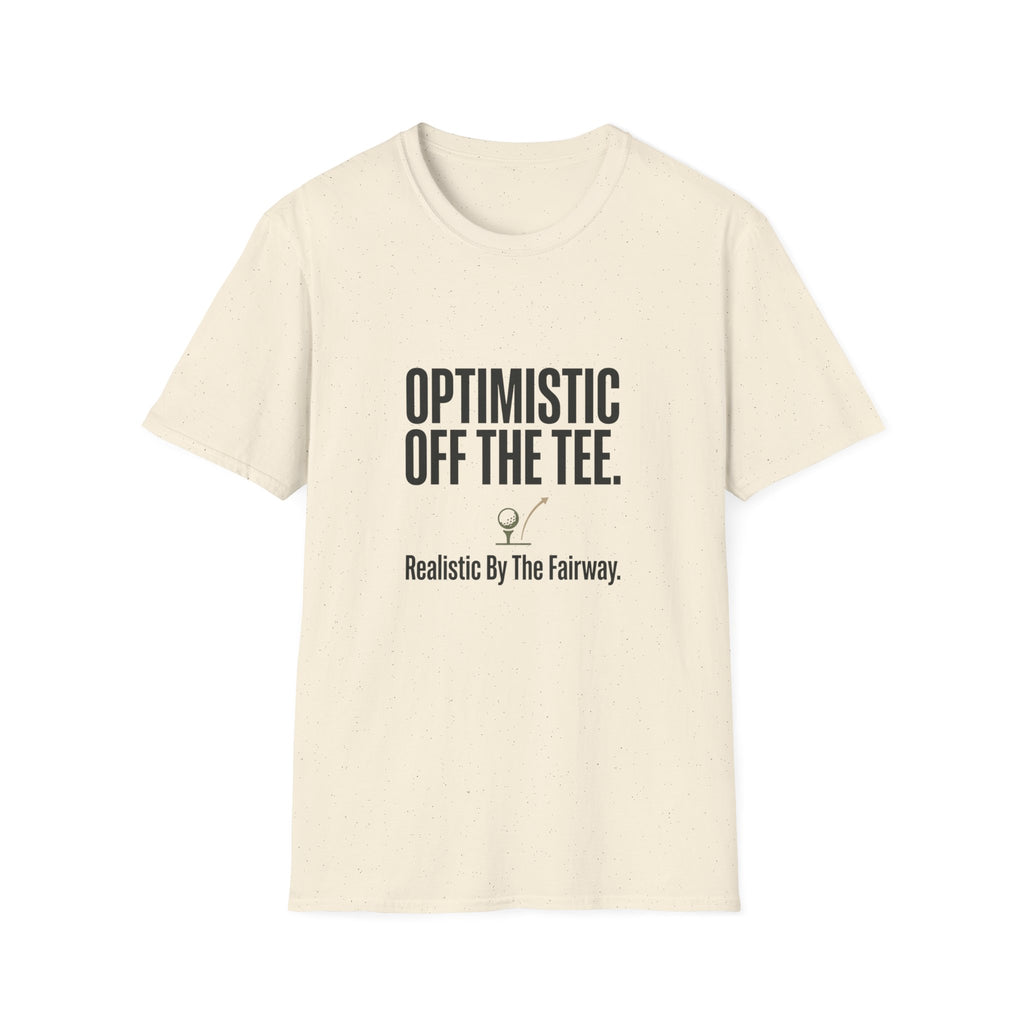 Optimistic Off The Tee T-Shirt — Funny Golf Graphic Tee