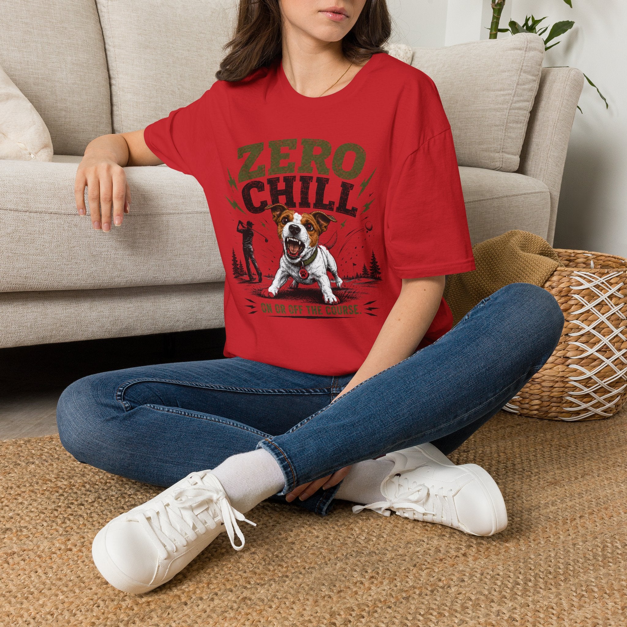 Zero Chill T-Shirt — Funny Golf Dog Graphic Tee for Golfers & Dog Lovers