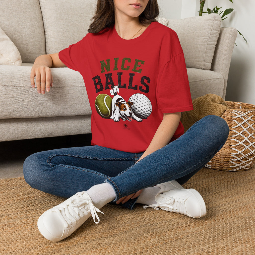Nice Balls Graphic T‑Shirt — Funny Tennis & Golf Sports Tee