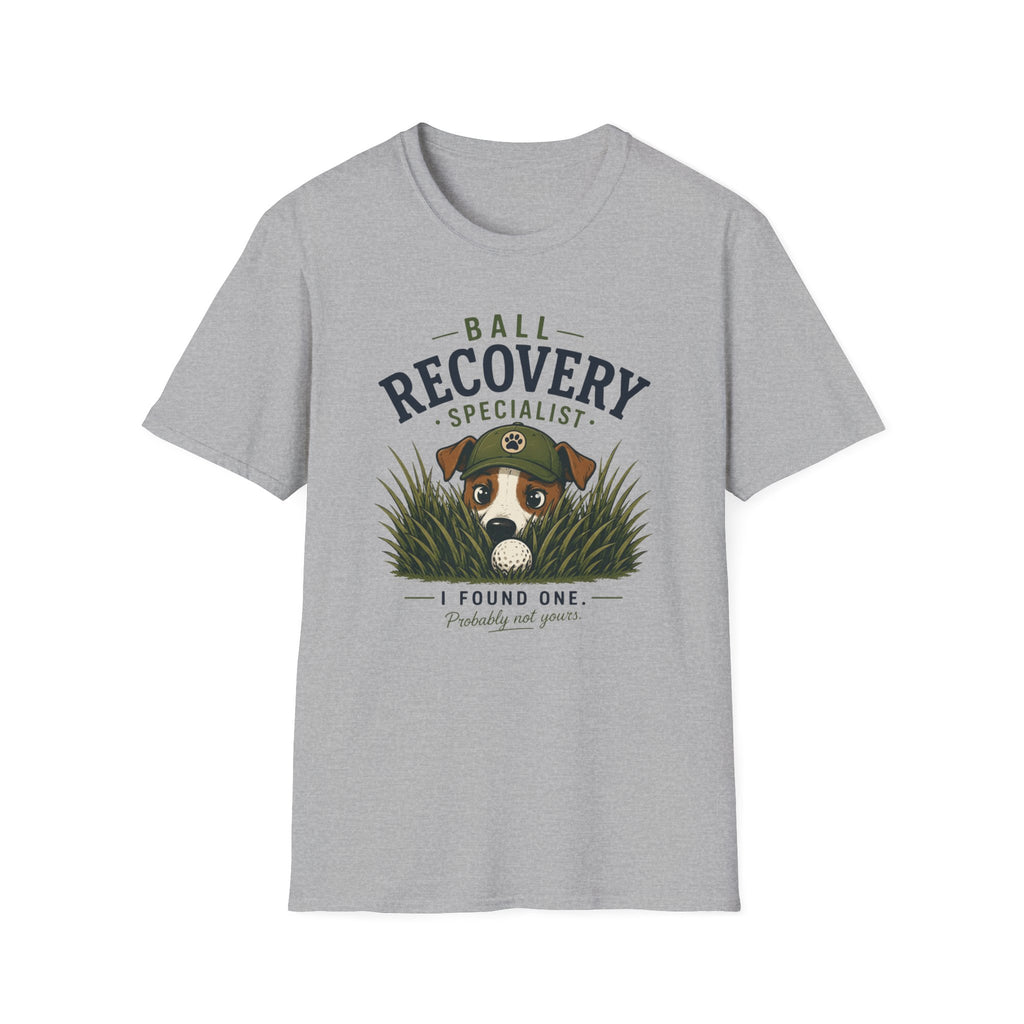 Recovery Specialist T‑Shirt — Ball Recovery Dog Design