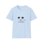 Dog Peeking with Golf Ball T‑Shirt — "Just Here for the Balls" Funny Pet Golfer Tee