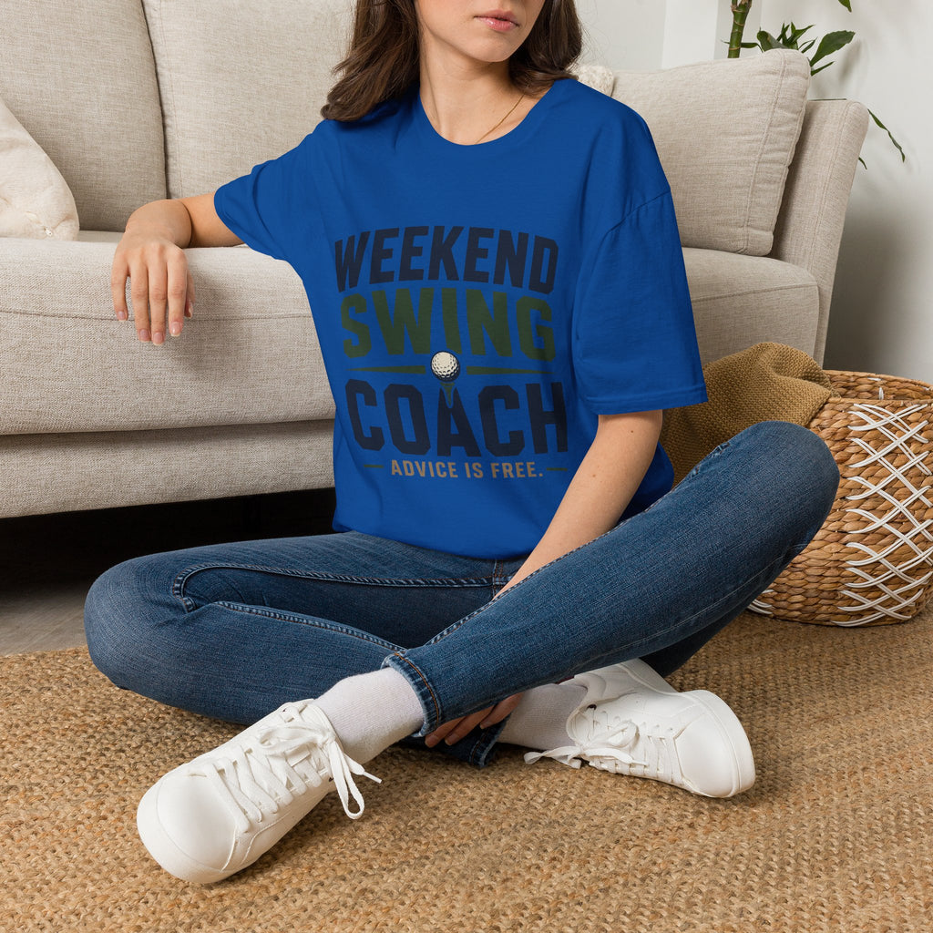 Weekend Swing Coach T‑Shirt — Golf Humor Tee ("Advice Is Free")