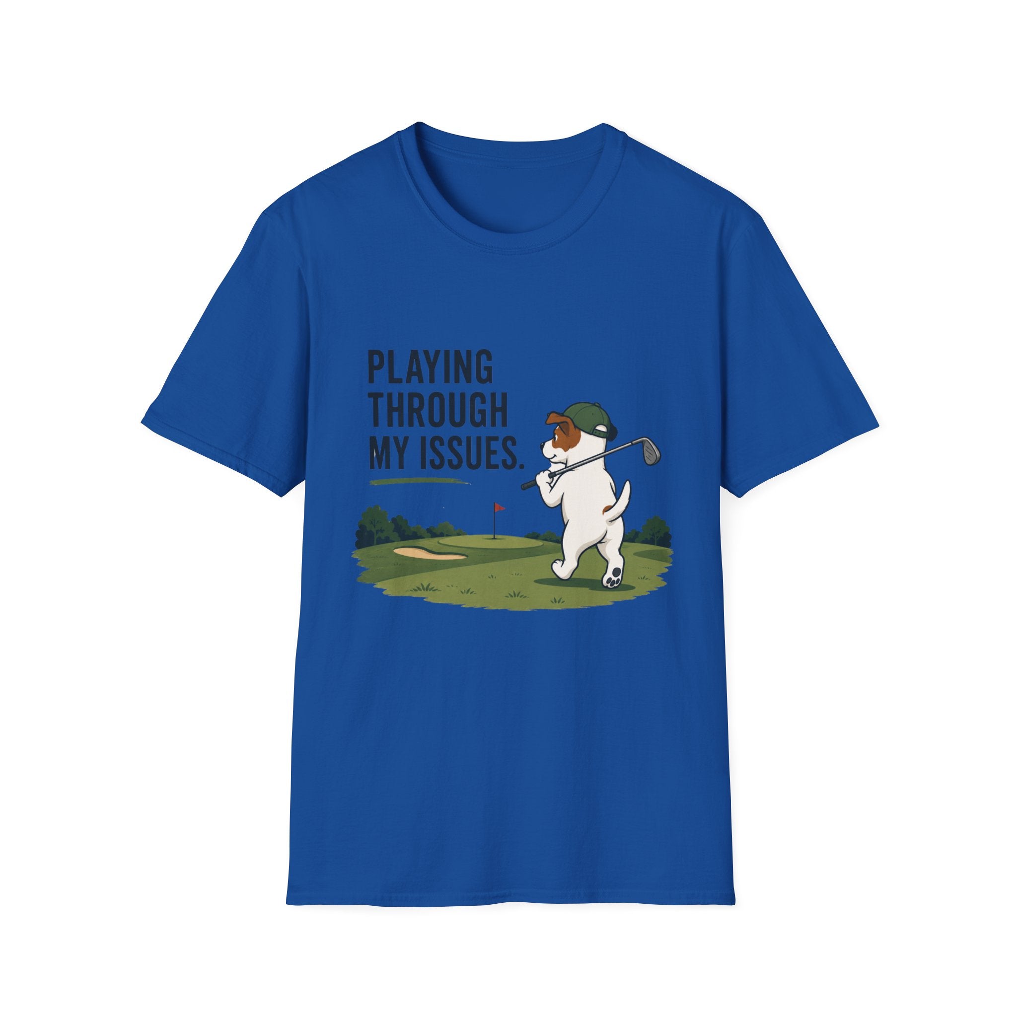 Golf Humor T-Shirt — "Playing Through My Issues" Funny Golfer Design