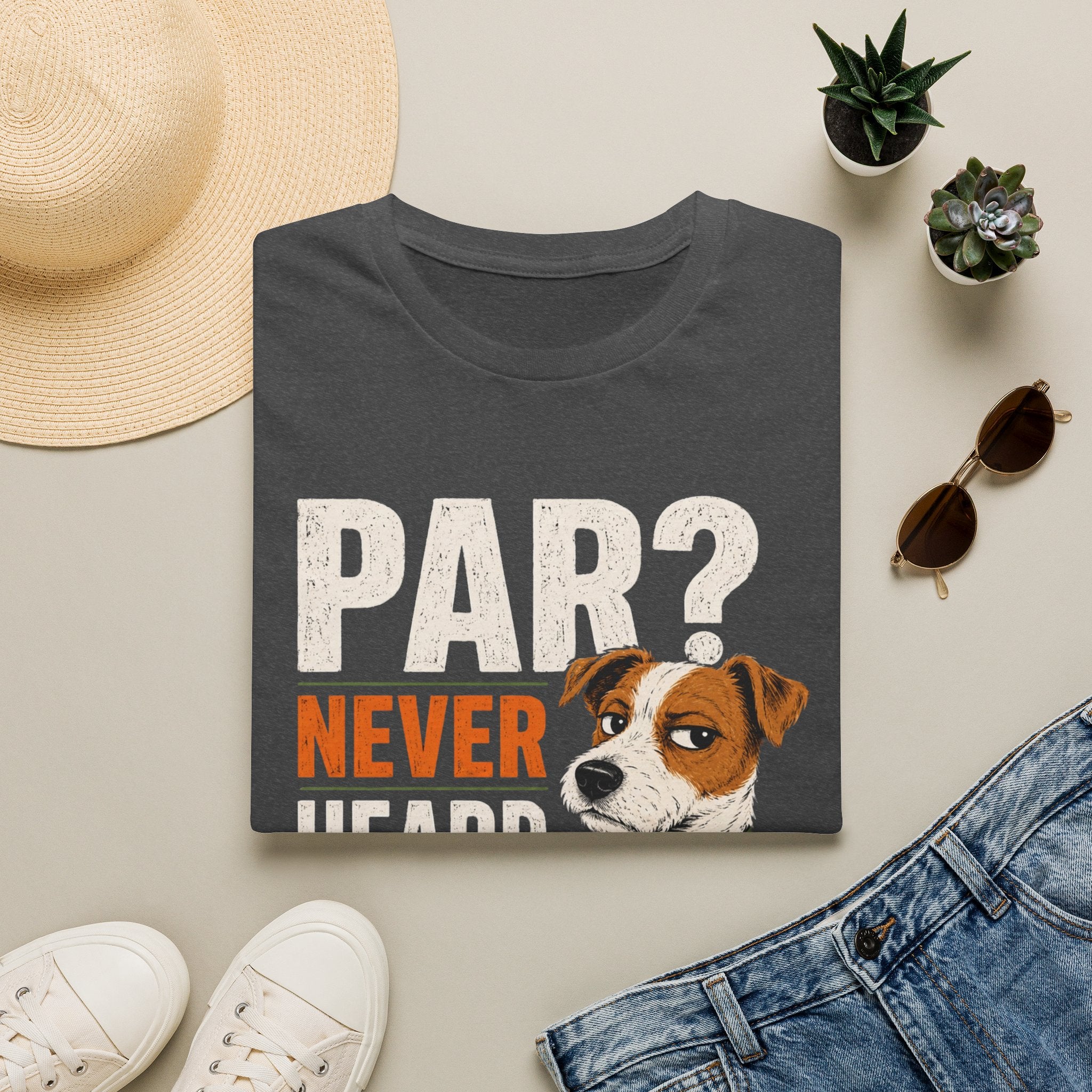 T-Shirt — "Par? Never Heard of Her" Jack Russell Dog Graphic Tee