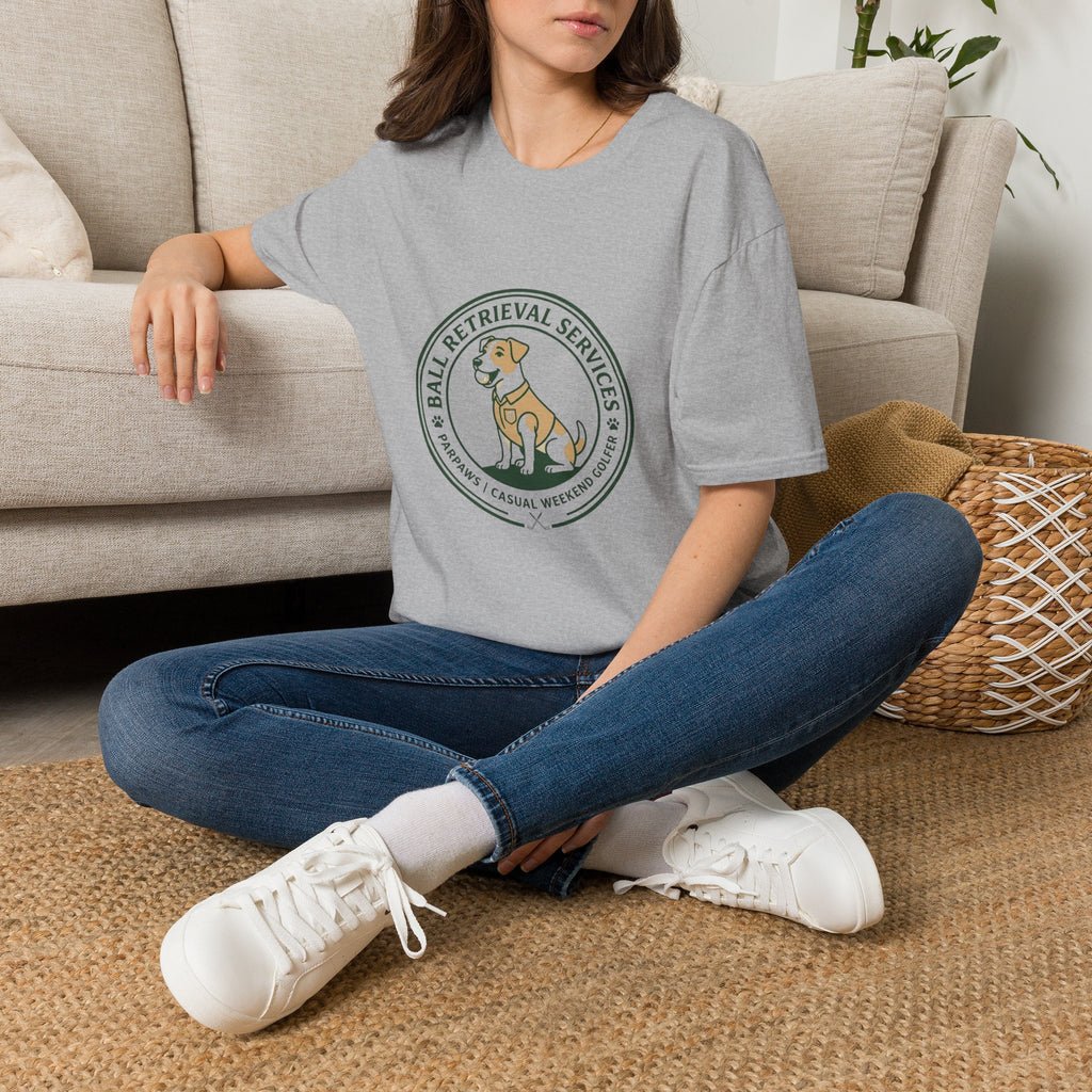 Ball Retrieval Services Dog T‑Shirt — Retro Retriever Logo Tee