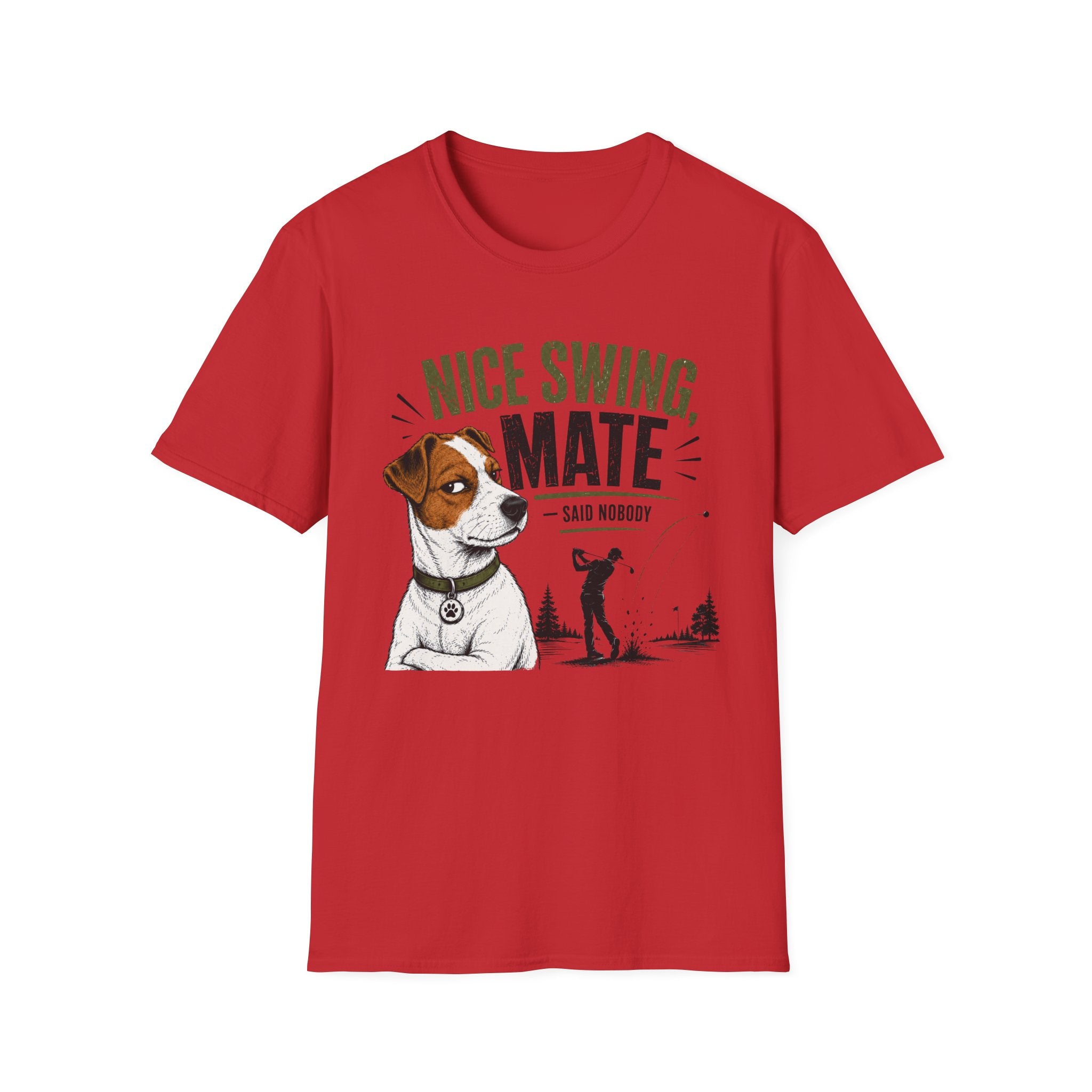 Nice Swing Mate T-Shirt — Funny Golf Dog Graphic Tee