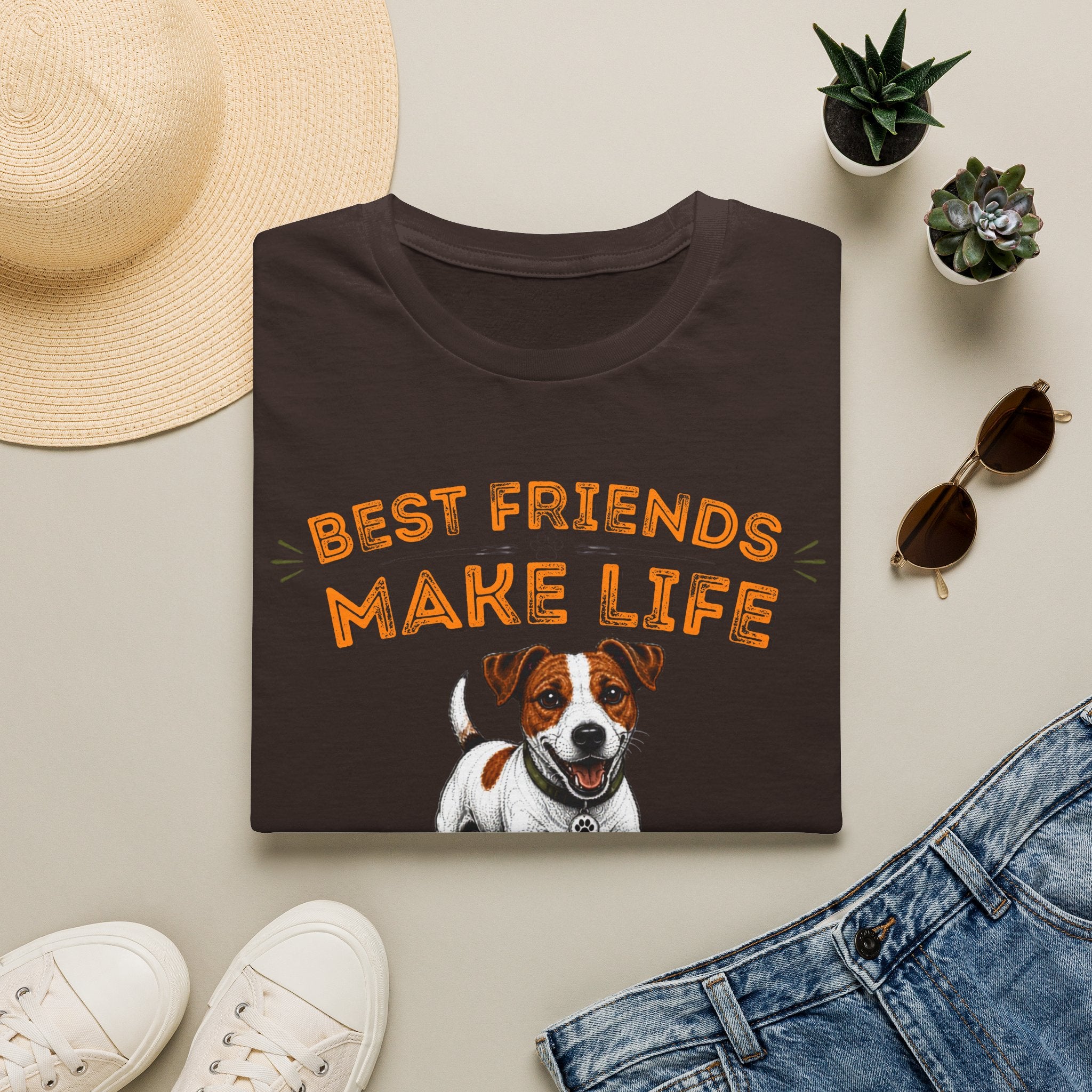 T-Shirt — "Best Friends Make Life Better" Cute Dog Graphic Tee