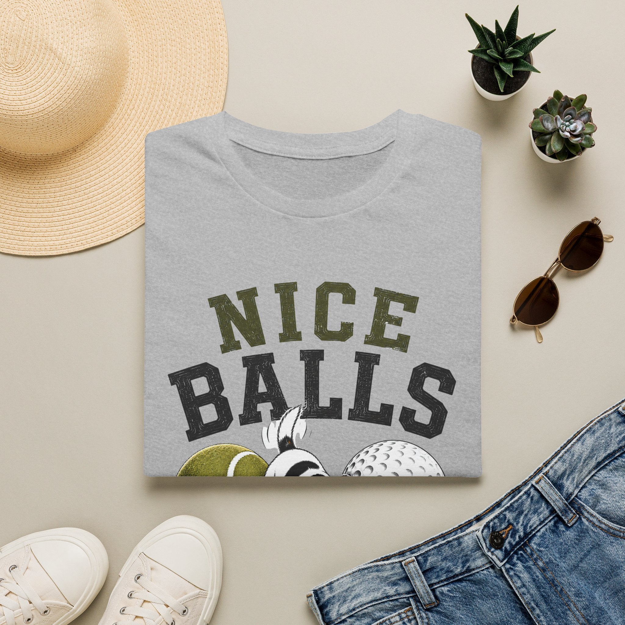 Nice Balls Graphic T‑Shirt — Funny Tennis & Golf Sports Tee