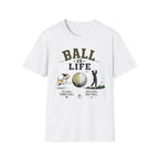 Golf 'Ball Is Life' T-Shirt — Funny Golf Lover Tee with Dog & Golfer Design