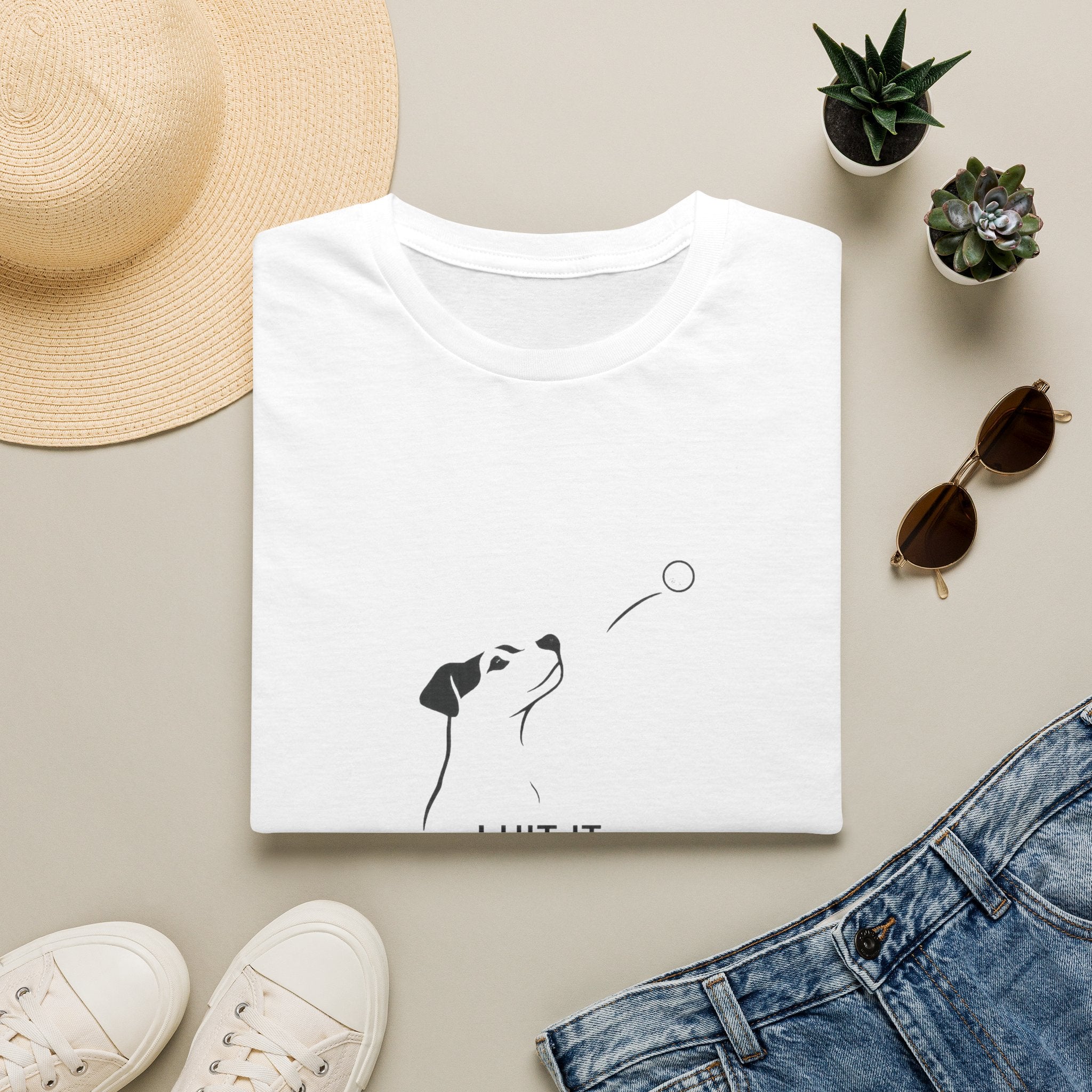 Dog T-Shirt — Minimalist "I Wait It, He Chases It" Fetch Tee for Dog Lovers